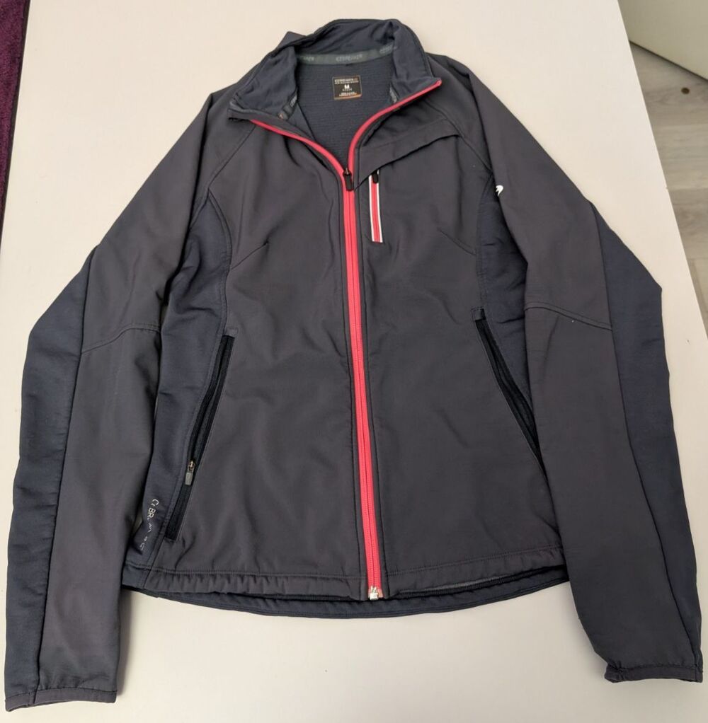 Icebreaker GT Womens M Merino Wool Softshell Jacket Gray Pink Trail Run Hiking